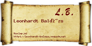 Leonhardt Balázs névjegykártya